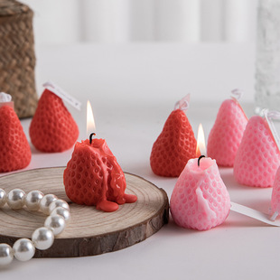 Strawberry Fruit Candle Creative Hand Candle Cake Decoration Dessert Table Decoration Candle