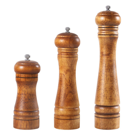 Spot manual solid wood antique color pepper grinder black pepper grinder seasoning bottle ceramic grinding core pepper mill