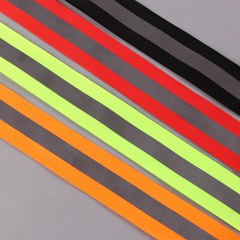 Wholesale Bright Silver TC Reflective Polyester Ribbon Garment Accessories Highlight Reflective Belt Traffic Sanitation Silver Gray Reflective Strip