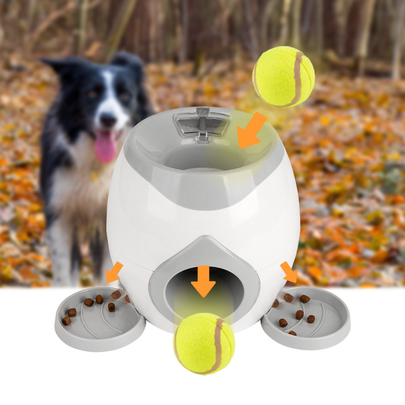 Cross-border New Dog Tennis Food Reward Machine Dog Interactive Training Intelligent Automatic Leakage Pet Toy