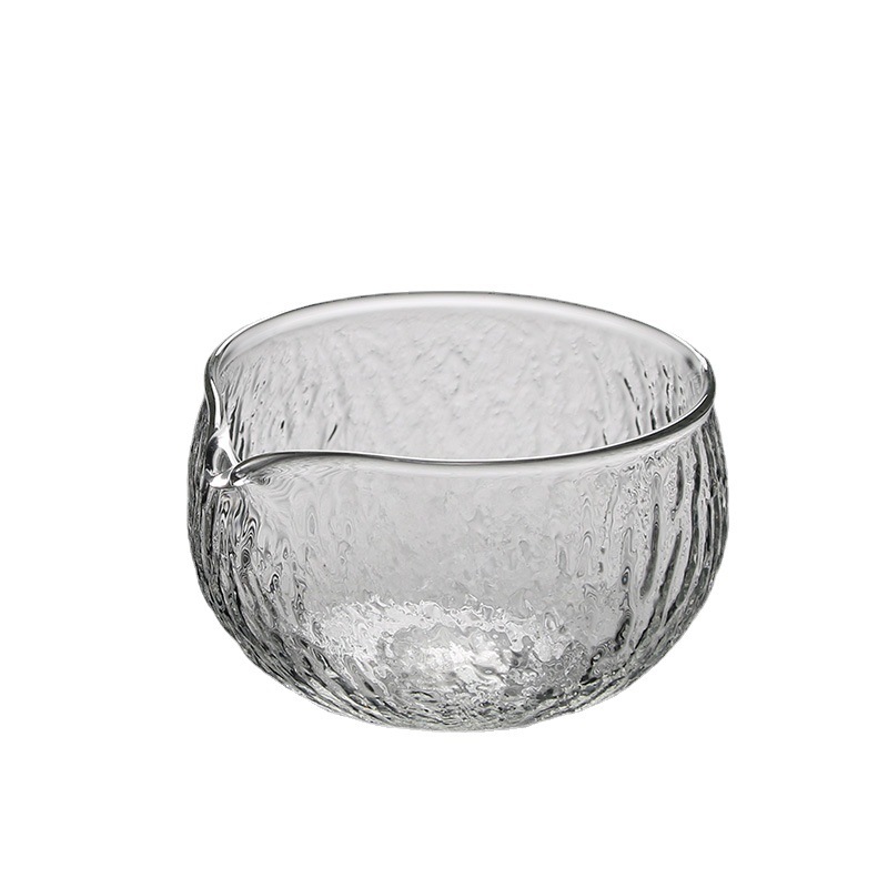 Japanese Style Matcha Bowl Hammer Pattern Glass Tea Bowl Glass Bowl Tea Set Accessories Song Dynasty Tea Ordering Tools Transparent Glass Bowl