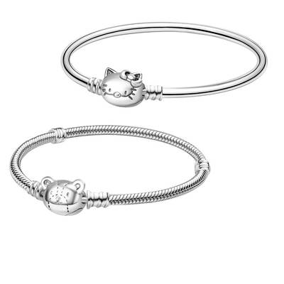 Fanpandora di New cute cartoon KT cat bracelet 925 silver bracelet female ins style bear accessories bracelet