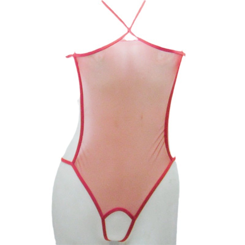 Sexy lingerie ladies sexy belly band mesh transparent sexy open crotch jumpsuit spot 8012_voghion.com