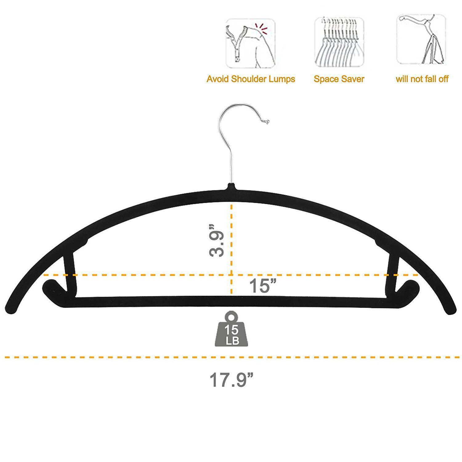 Semi-circular arc flocking hanger non-slip seamless anti-shoulder angle anti-bulging clothes hanging suede Oval hanger