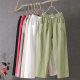 Cotton Linen Casual Pants Women's 2023 New Arrival Pants Korean Style Loose Slimming Straight Pants Summer Thin Cropped Haren Pants