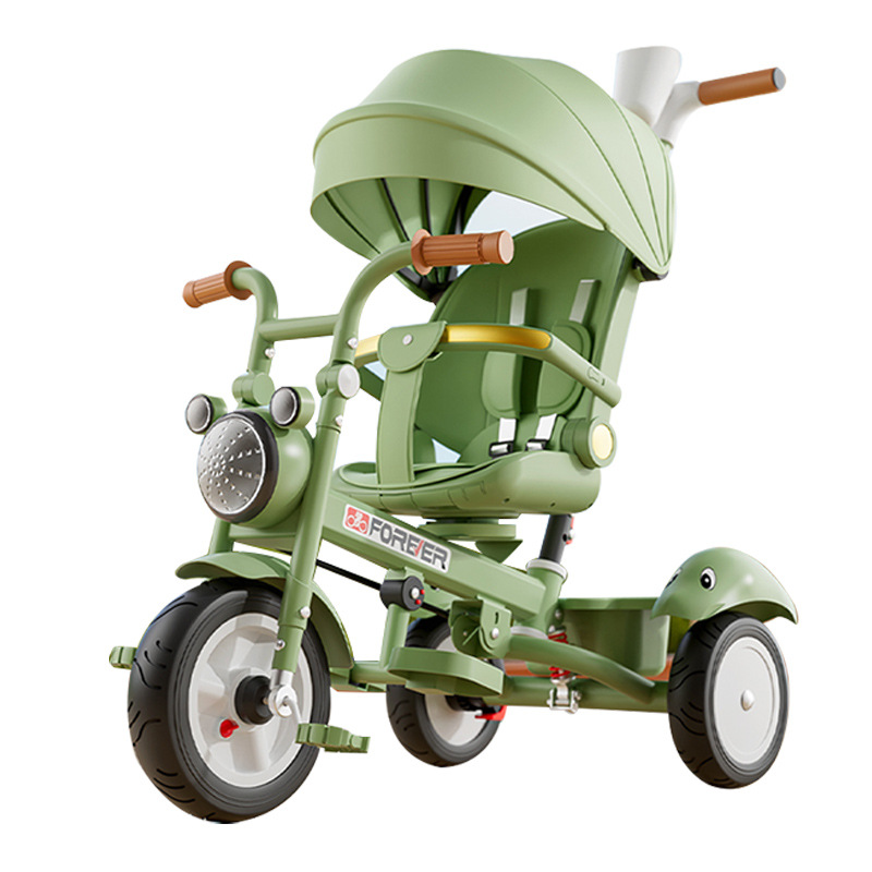 Children's tricycle baby trolley 1-3-year-old baby Bicycle Music stroller three-in-one baby walking car