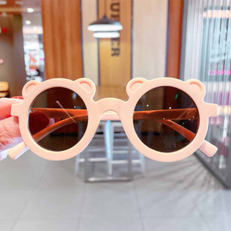 New Beige Sunglasses Children's Sunglasses Fashion Trendy Bear Glasses Ins Explosive Girls Glasses