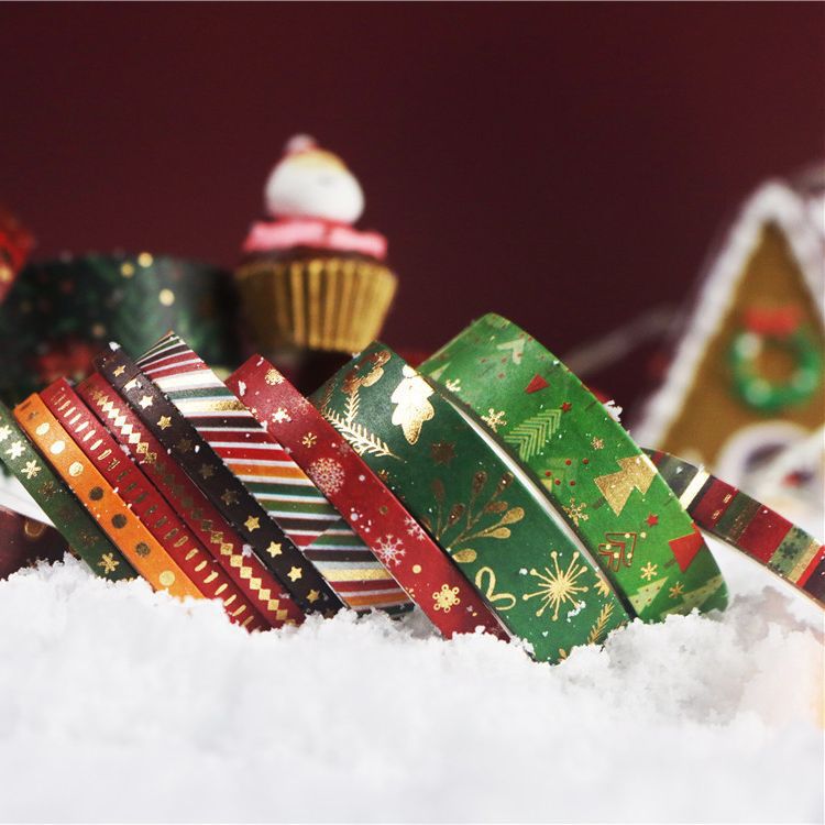 Cross-border Christmas and paper tape diy Christmas decoration arrangement 21 rolls tape hand account sticker gilding and paper decoration