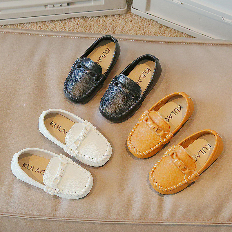 British Style Children's Leather Shoes Soft Sole Slip-on Boys' Shoes 2022 Autumn New Baby Shoes Children's Shoes Trendy
