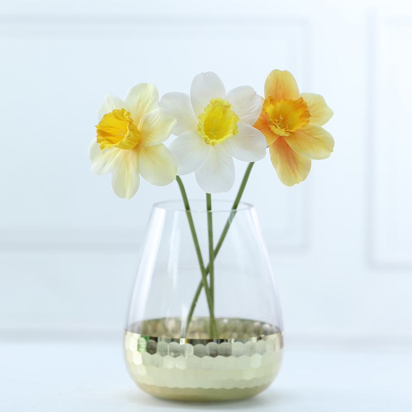 Artificial Flower film daffodils artificial flower single Narcissus small artificial flower plastic flower cross-border new