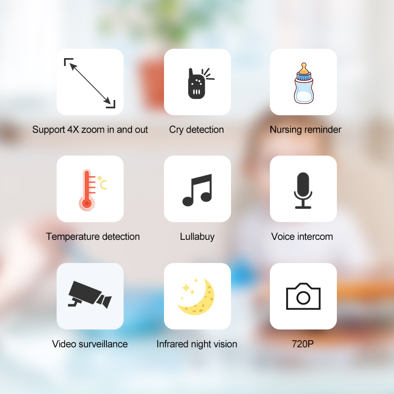 New baby monitor household wireless 2.8-inch children monitor intelligent baby care device cross-border