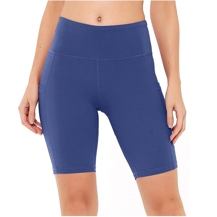 2023 Summer European and American New Style Side Pocket High Waist Anti-running Light Yoga Lifting Arm Elastic Sports Leggings for Women