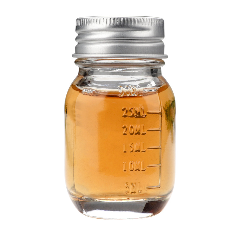 Small glass bottle 30 ml medicine bottle transparent seal thickened with scale medicine bottle capsule sample filling bottle empty