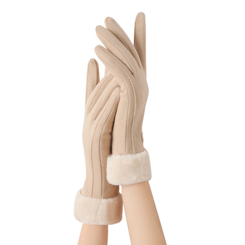 Winter warm gloves ladies winter velvet plus velvet thickened Korean autumn outdoor cycling touch screen cycling gloves