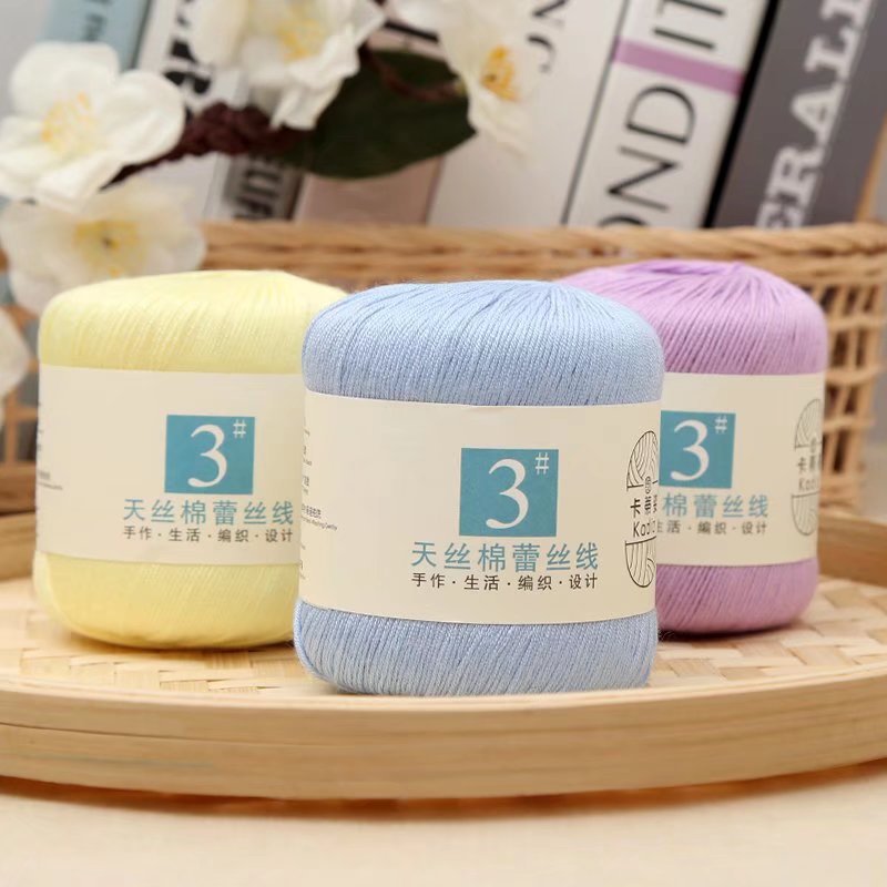 No.3 Tencel Cotton Lace Wool Group Wholesale Summer Crochet Crochet Line Shawl Handmade diy Woven Material Bag