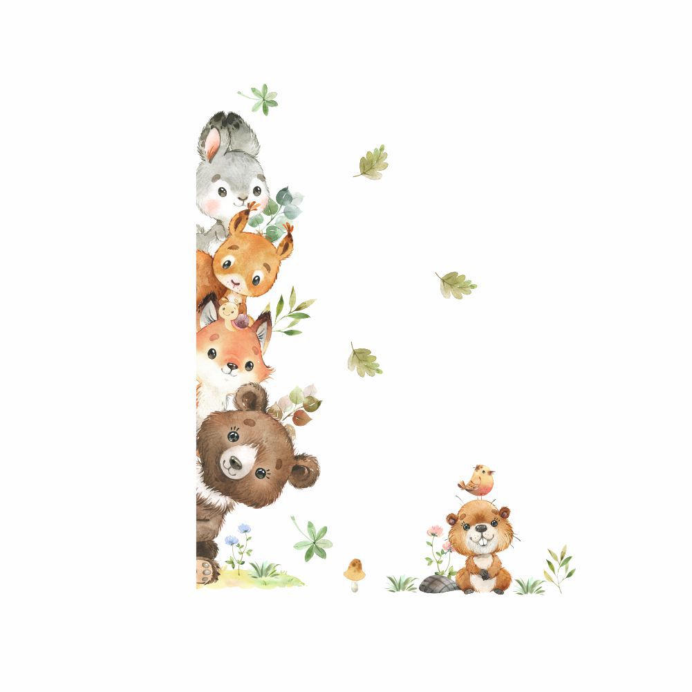 Children's room decoration door stickers cartoon bear children's room kindergarten decoration wallpaper self-adhesive removable stickers
