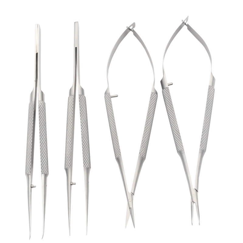 Ophthalmology Hand surgery Microsurgical instrument set Corneal scissors Eye forceps Microneedle holding forceps Microsurgical instrument