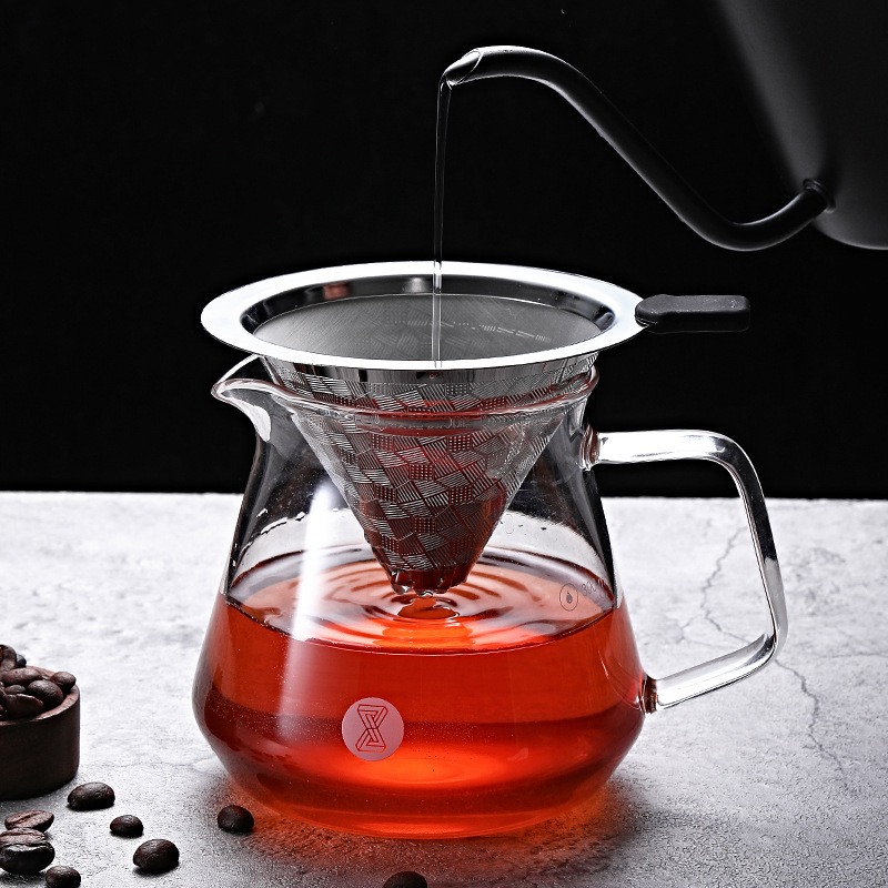Stainless steel strainer coffee filter Cup hand Coffee Pot Filter drip filter pot filter cup filter paper drip-free