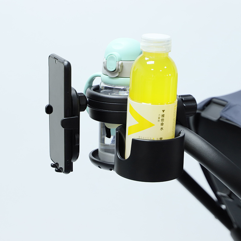 ベビーカーカップホルダー携帯電話ホルダー付き汎用カート哺乳瓶水カップホルダー自転車水筒ホルダー付属品|undefined