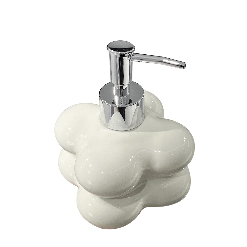 Light Luxury Ceramic Cloud Two-Ball Lotion Bottled Body Soap Facial Cleanser Press Bottle Shampoo Hand Soap Bottle