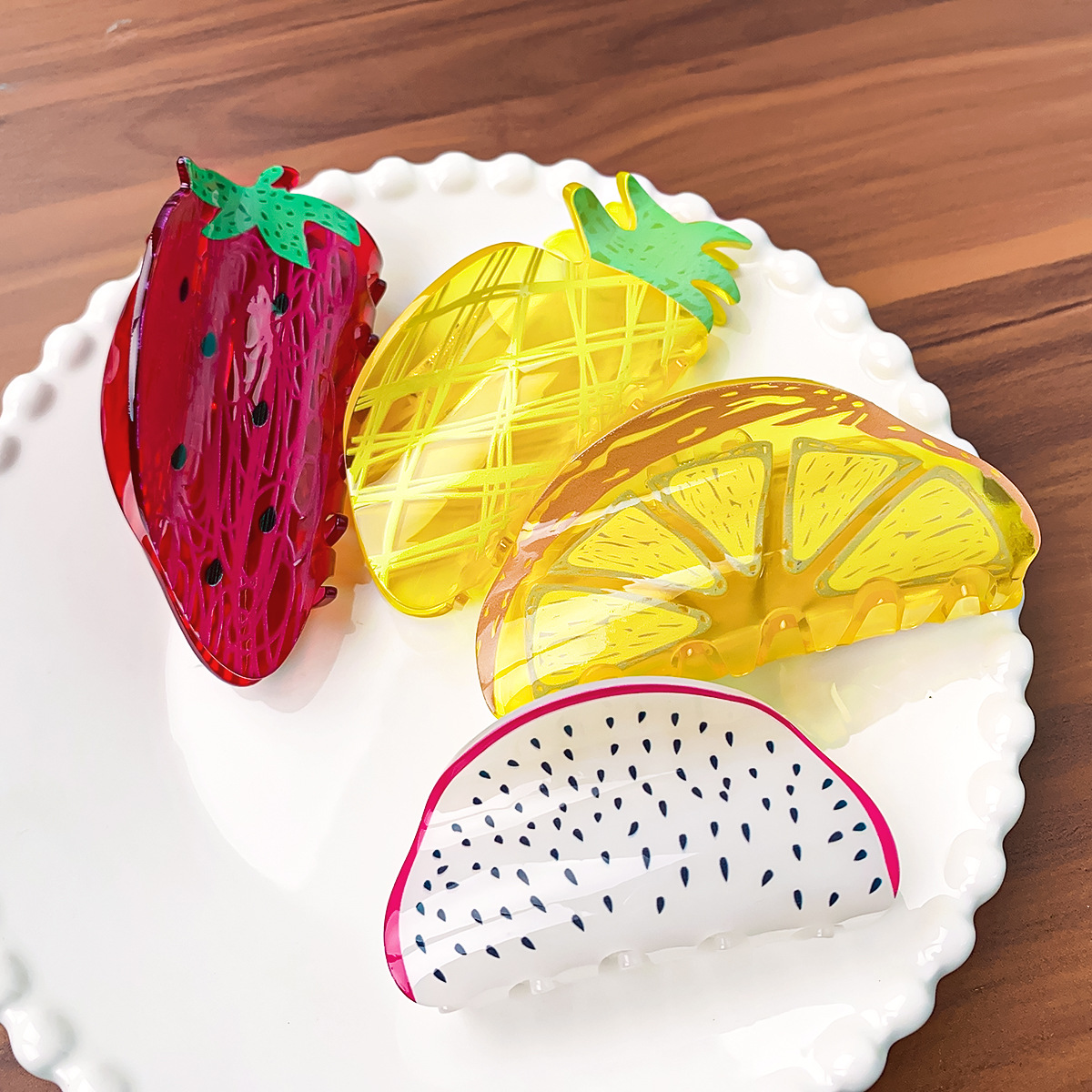 Berphia Creative Fruit Lemon Grab Clip Acrylic Hair Accessories Hair Grab Head Hairpin Korean Shark Clip Wholesale_voghion.com