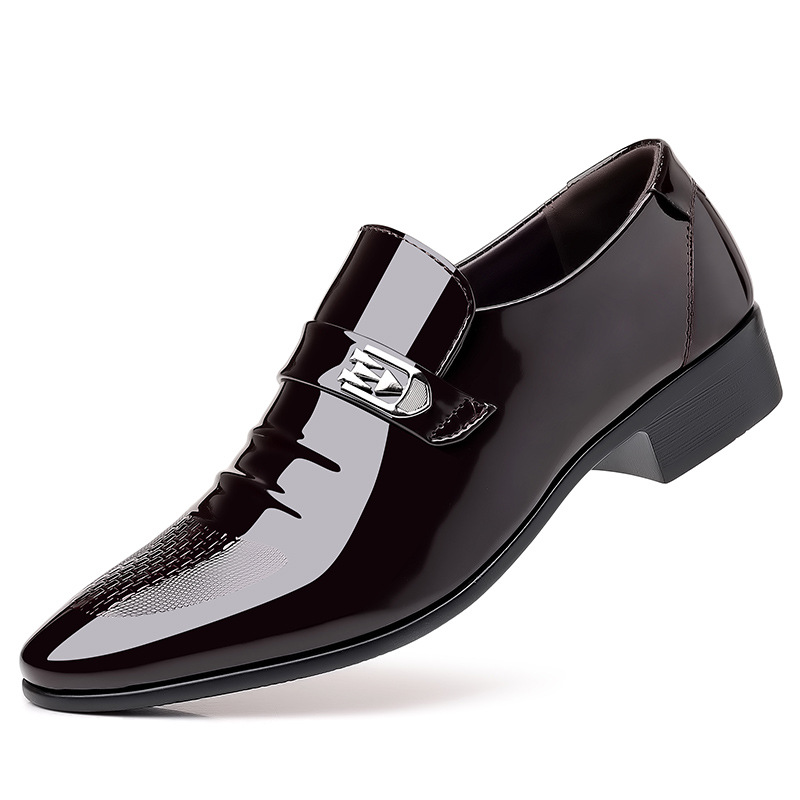Leather Shoes Men's New Business Dress Casual Spring and Autumn Breathable Men's British Korean Pointed Groom Wedding Shoes