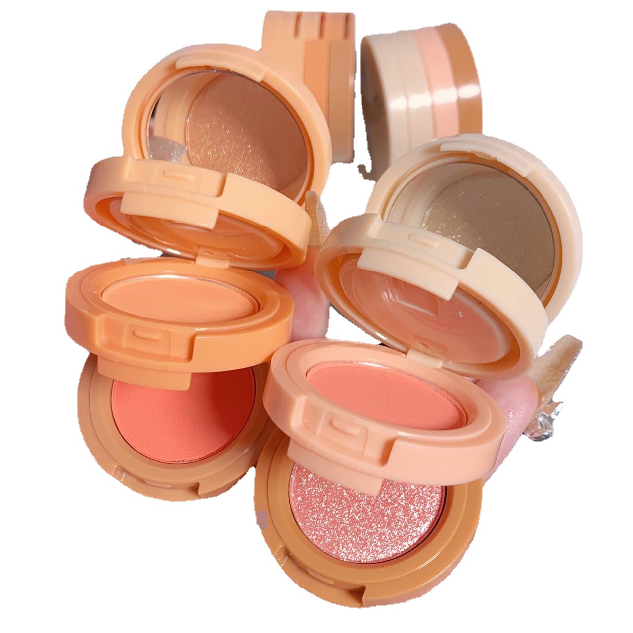 Internet celebrity blush high-gloss cosmetic powder three-layer one-piece plate shiny Matte Pearlescent European and American cross-border makeup
