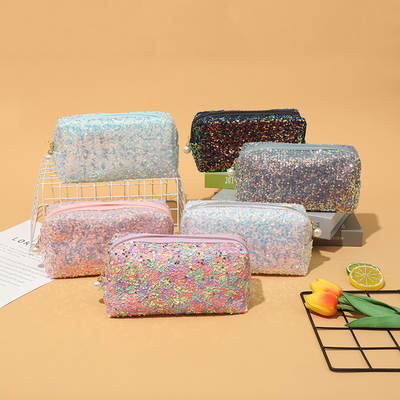 Cross-border embroidered sequins large capacity ins Wind cosmetic bag high-value star with portable storage bag wholesale spot