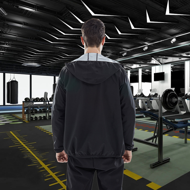 LVS Cross-border Special Sweat Clothing Men's Sports Running Fitness Clothing Weight Reduction Heat Sweat Wetting Yoga Clothing Sweat Clothing