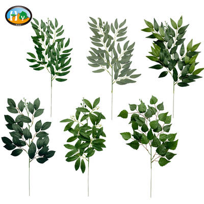 Cross-border New Fake Leaf Artificial Willow Leaf Dining Table Vase Flower Artifact Green Plant Leaf Decoration Single Artificial Willow Leaf