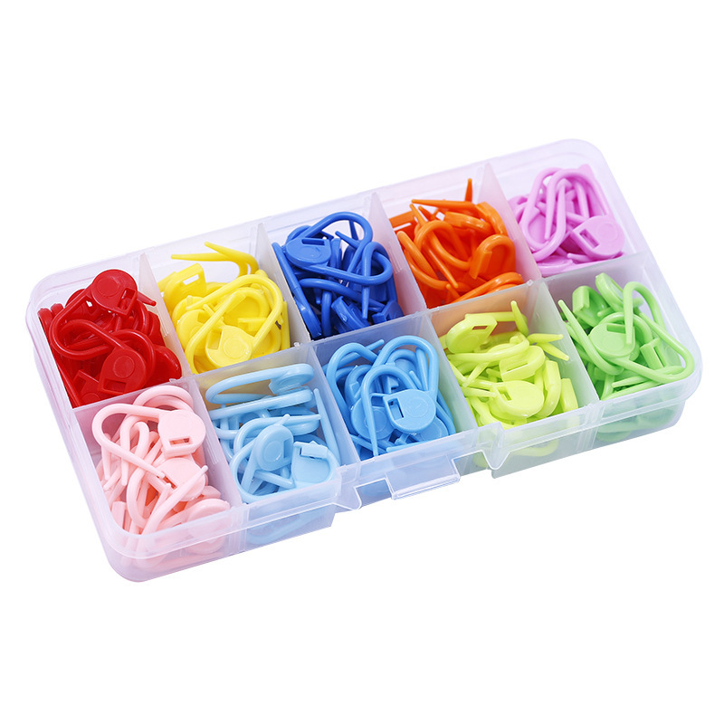 Color Mark small pin boxed woven wool plastic positioning buckle sweater woven DIY anti-release buckle wholesale