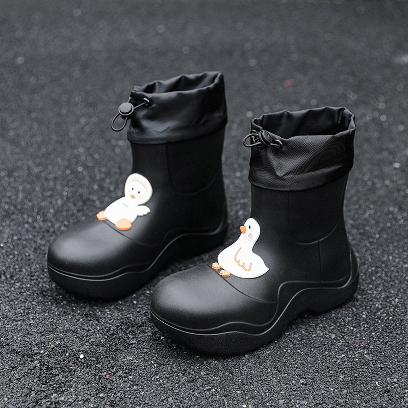Distributable women's thick-soled rain boots in the tube non-slip wear-resistant outdoor water shoes Net Red fashion waterproof mouth lightweight water boots