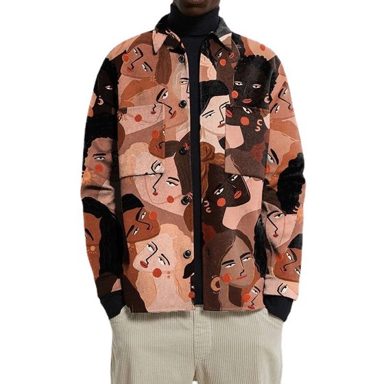 European Station Men's 2023 Autumn Independent Station Foreign Trade New Fashion Printed Youth Jacket Men's Jacket