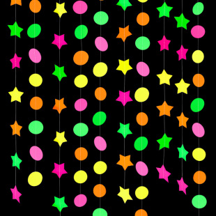 Paper string fluorescent paper string ornaments birthday party decoration paper Garland pendant five-pointed star round string flag wholesale