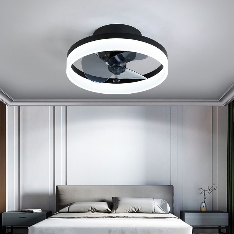 Source cross-border supply ceiling fan lamp simple bedroom ceiling fan lamp round ceiling fan lamp DC inverter fan lamp