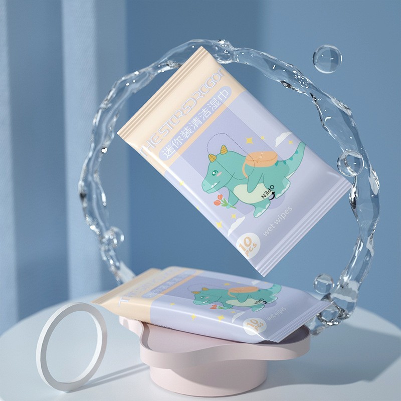 Wet Tissue Thickened Baby Wet Wipes Small Bag Baby Hand Mouth Special Separate Packaging Disposable Children's Cleaning Wet Wipes