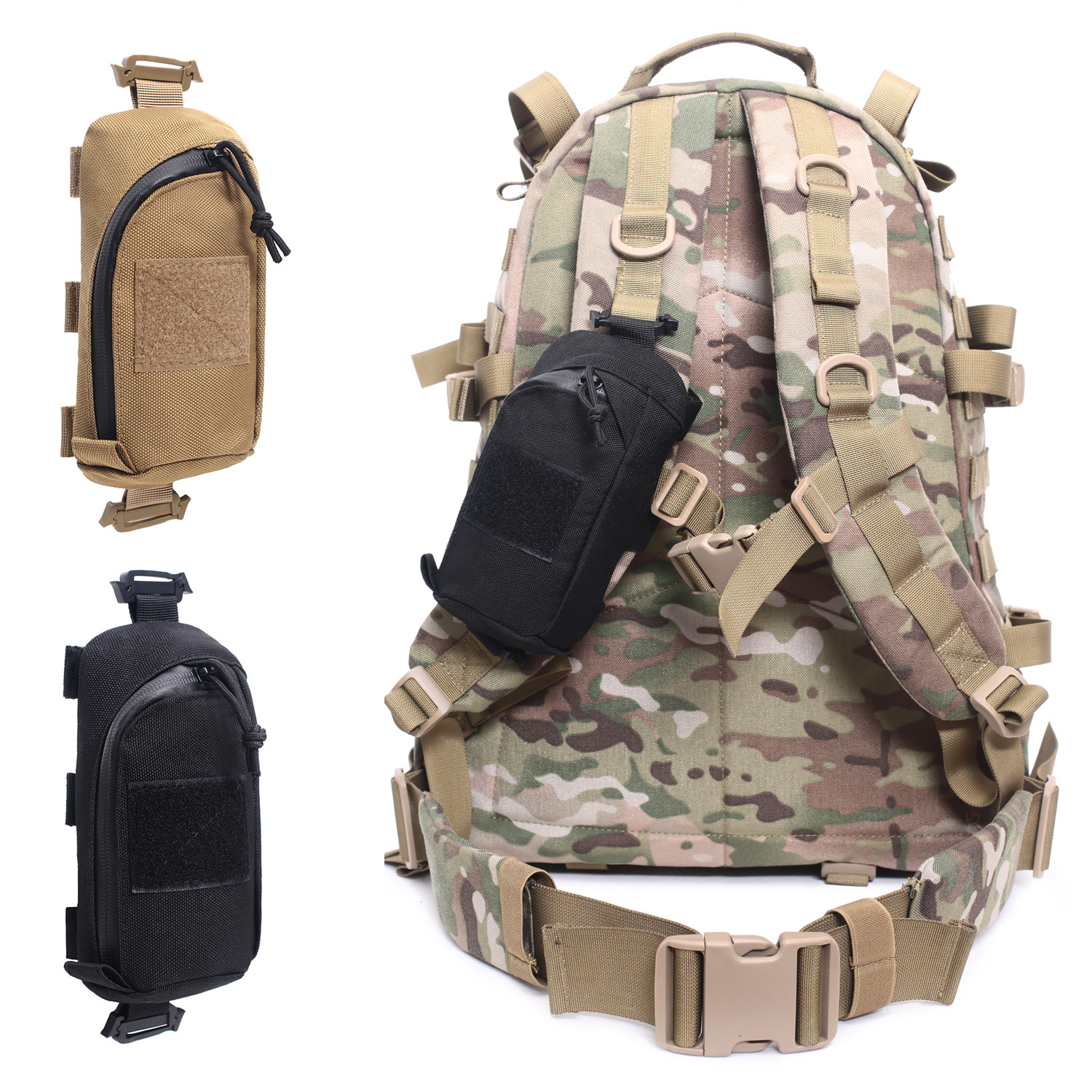 Outdoor Tactical Shoulder Strap Bag Accessory Hanging Bag 900D Nylon EDC Camouflage Missy Medical Bag Molle Storage Bag