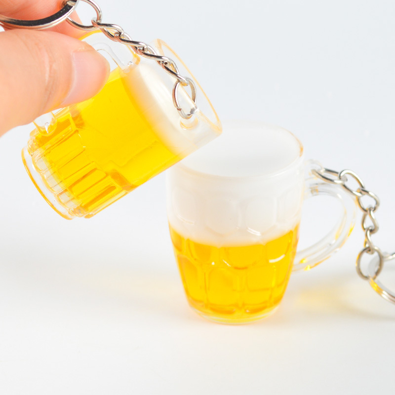Night Market Explosions Beer Cup Keychain Beer Pendant Creative Yiwu Commodity Stall Beer Festival Gift