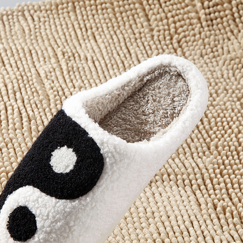 New Comfortable Home Taiji Cartoon Warm Winter Cotton Slippers Couple Men's and Women's Thick Sole Soft Sole Shoes Thick Non-slip