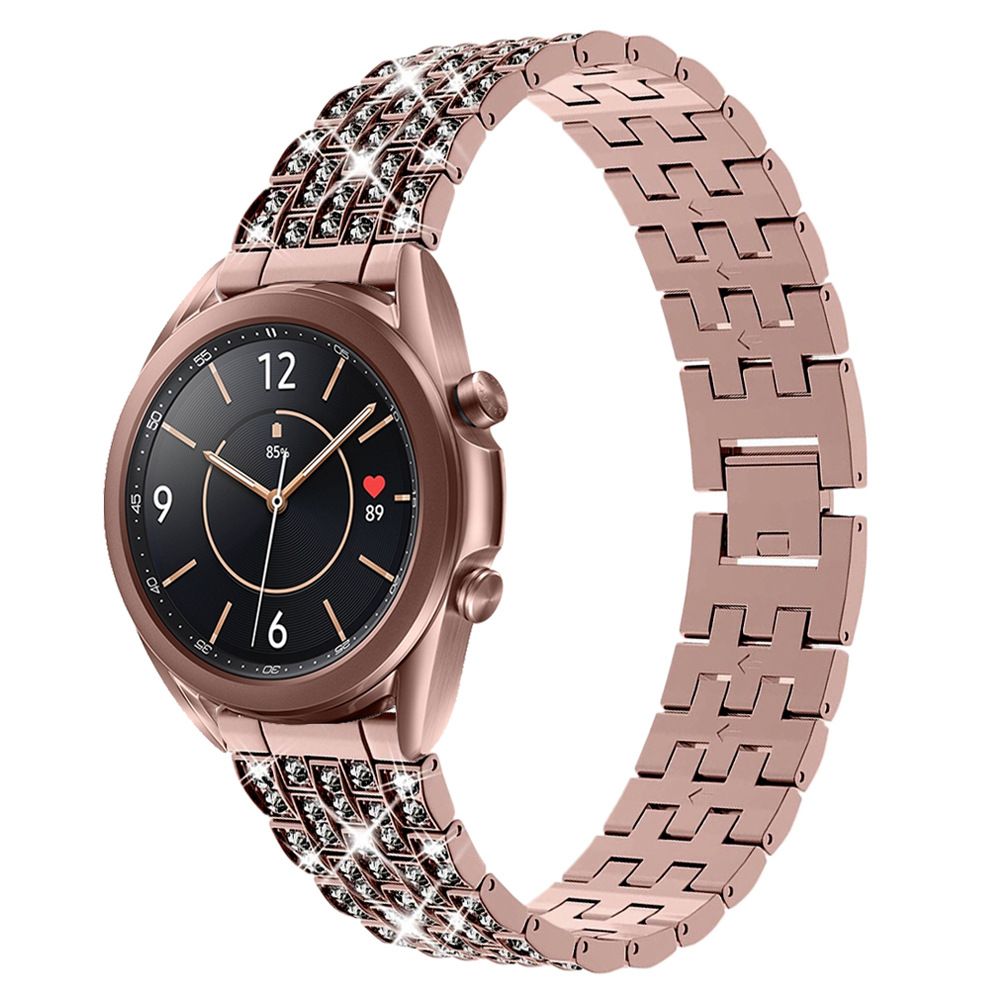For Sung Galaxy Watch3 Active2 diamond-encrusted metal rhinestone steel strap stainless steel 20mm