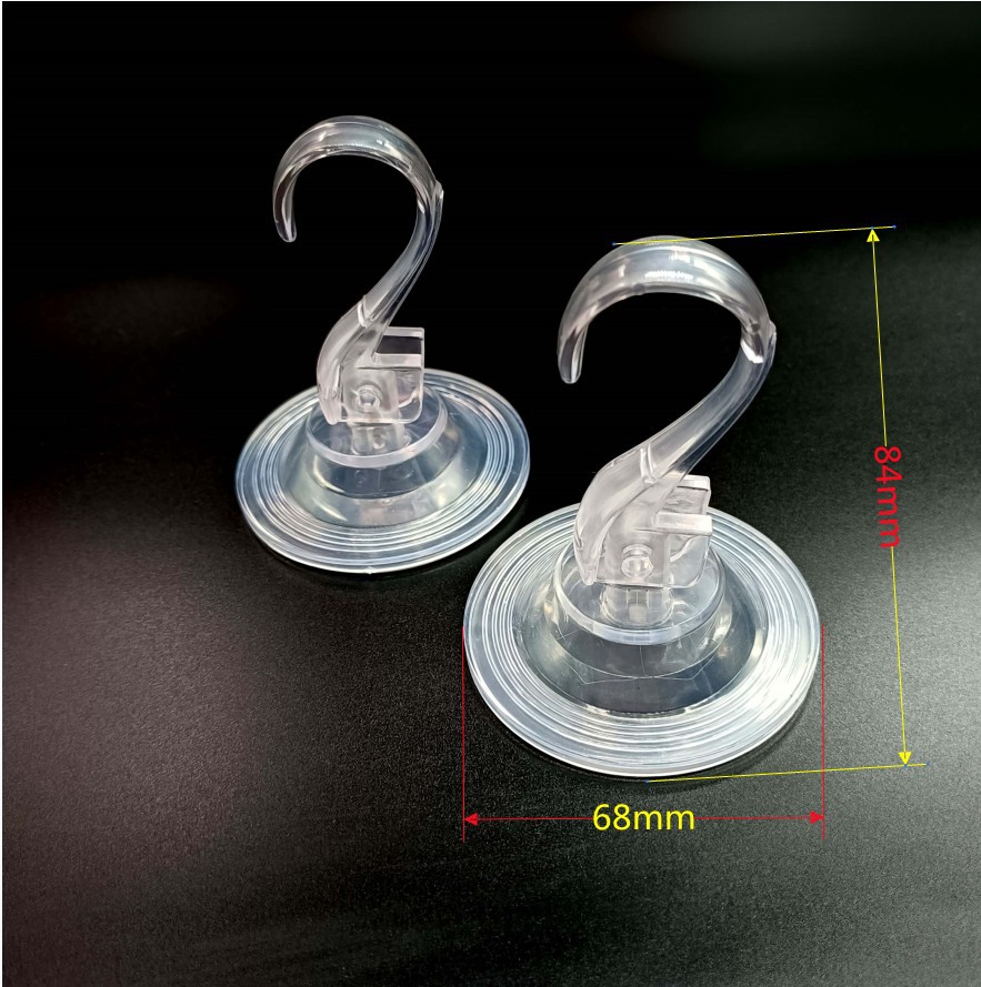 Cross-border Hot Sale Kitchen and Bathroom Tile Vacuum Suction Cup Hook Non-perforated Transparent Seamless Suction Cup Hook Adhesive Hook