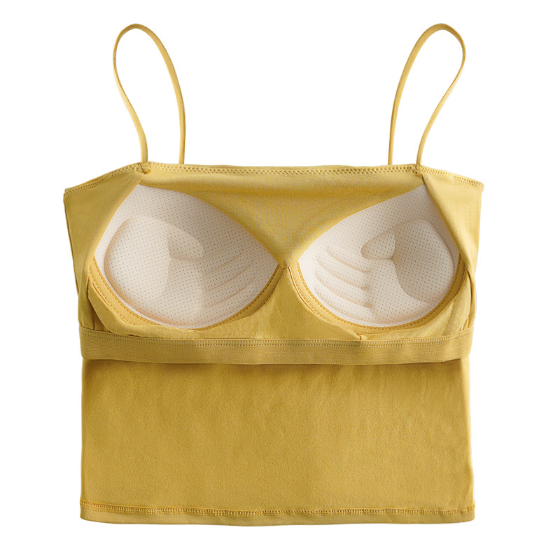 Beautiful Back Camisole Women's Summer Inner Tube Top Base Internet Celebrity Hot White Outer Wear One-piece Top with Chest Pad