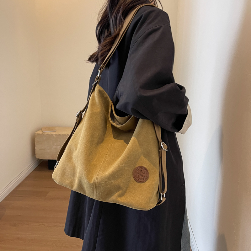 小眾設計帆布包包女2023新款女包運動風百搭單肩包時尚托特包