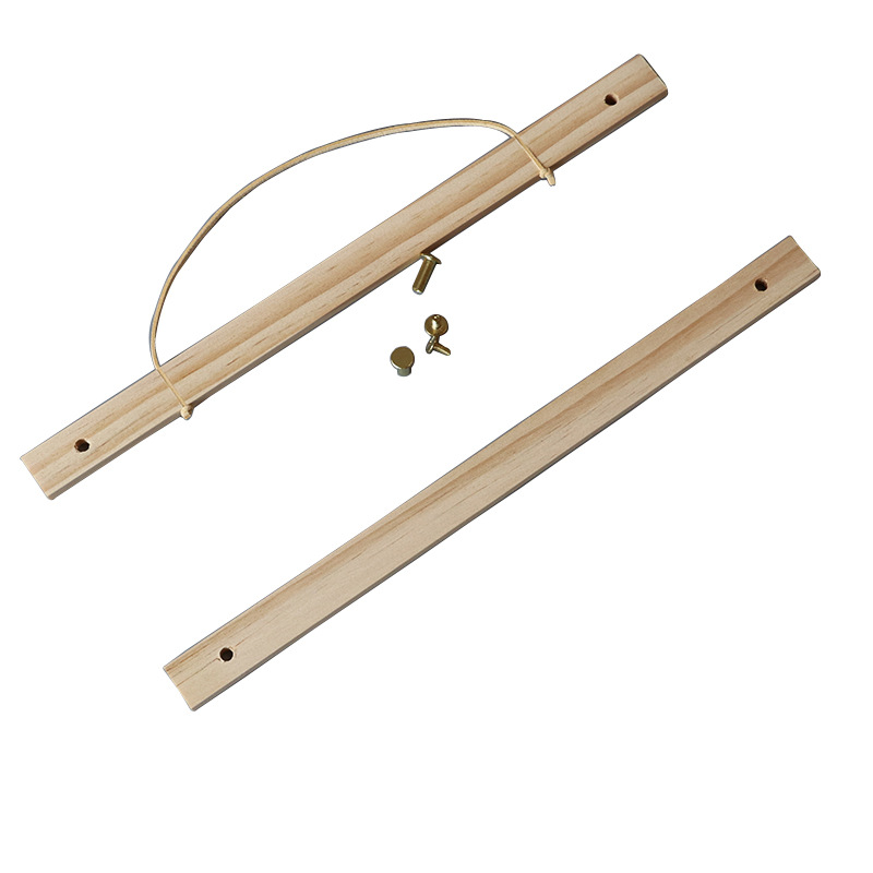 Source factory wooden calendar pole screw scroll calendar strip solid wood picture clip binding folder calendar rack calendar Holder