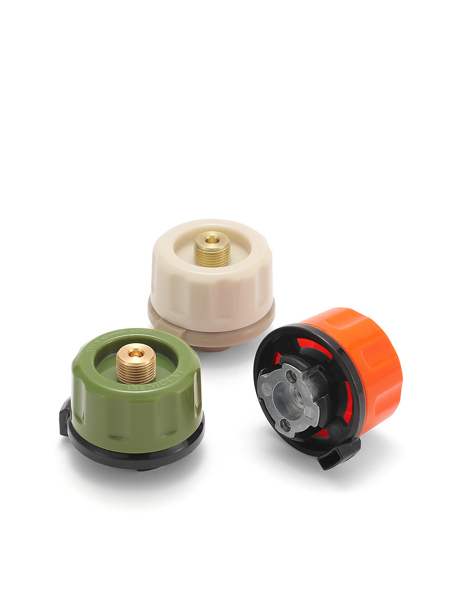Outdoor cassette furnace gas tank conversion head switching valve self-closing camping stove accessories brass core stove head converter