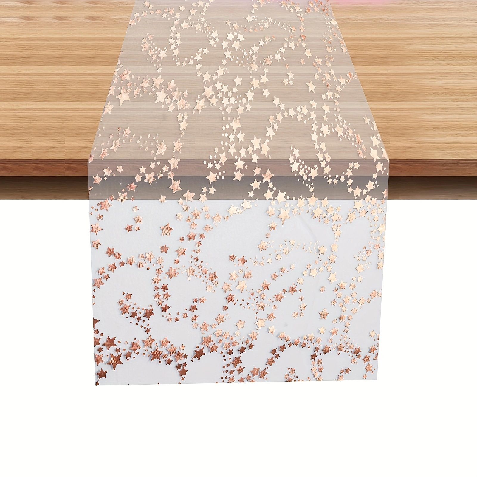 New cross-border Amazon dedicated mesh gilding table runner star decoration home wedding banquet background table decoration