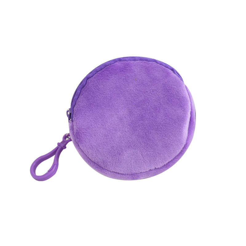 Creative round mini bag children's plush coin purse coin bag earphone storage bag women's multi-color clutch wholesale
