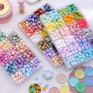 Fire paint wax grain set mixed color 24 color lattice box eight sides fire paint seal wax fire paint seal wax grain factory wholesale