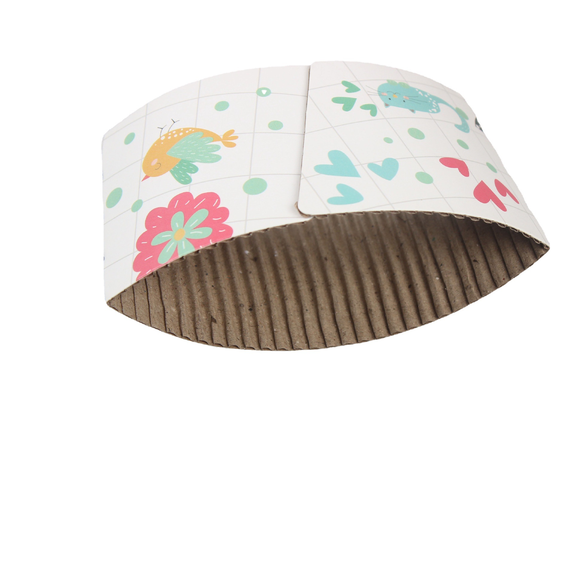 Corrugated Cup Cover Milk Tea Cup Cover Heat-proof Paper Cover Coffee Insulated Paper Ring Paper Cup Cover Printed LOGO