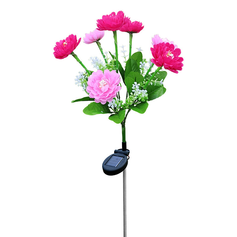 New 7 solar snow lotus lantern outdoor simulation lantern garden decorative lights LED fake flower floor lawn lamp